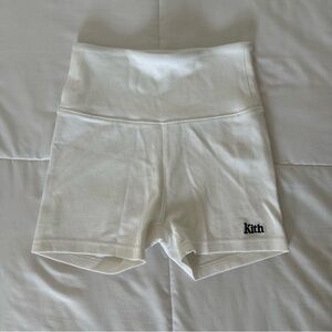 Kith white biker shorts